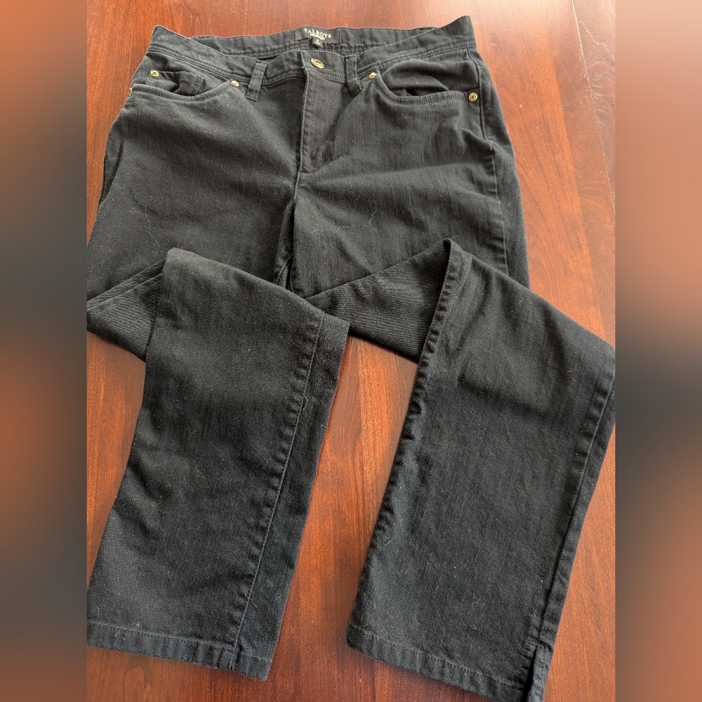 Talbots Five Pocket Ankle Jeans. Black, Size 8